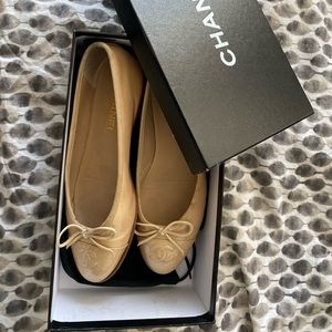 Chanel Authentic Nude Ballet Flat Size 7.5